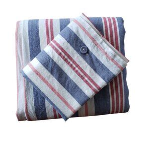 Ikea Smalstakra Duvet and Pillow Case Twin Red White Blue Patriotic Nautical